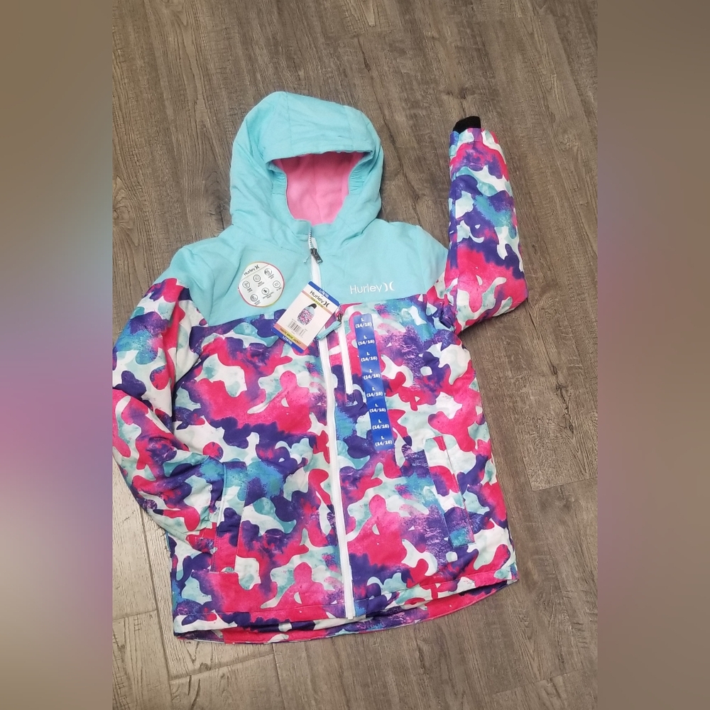 Hurley Winter Heavyweight Snow Jacket Youth/Girls Water Resistant Size 14-16